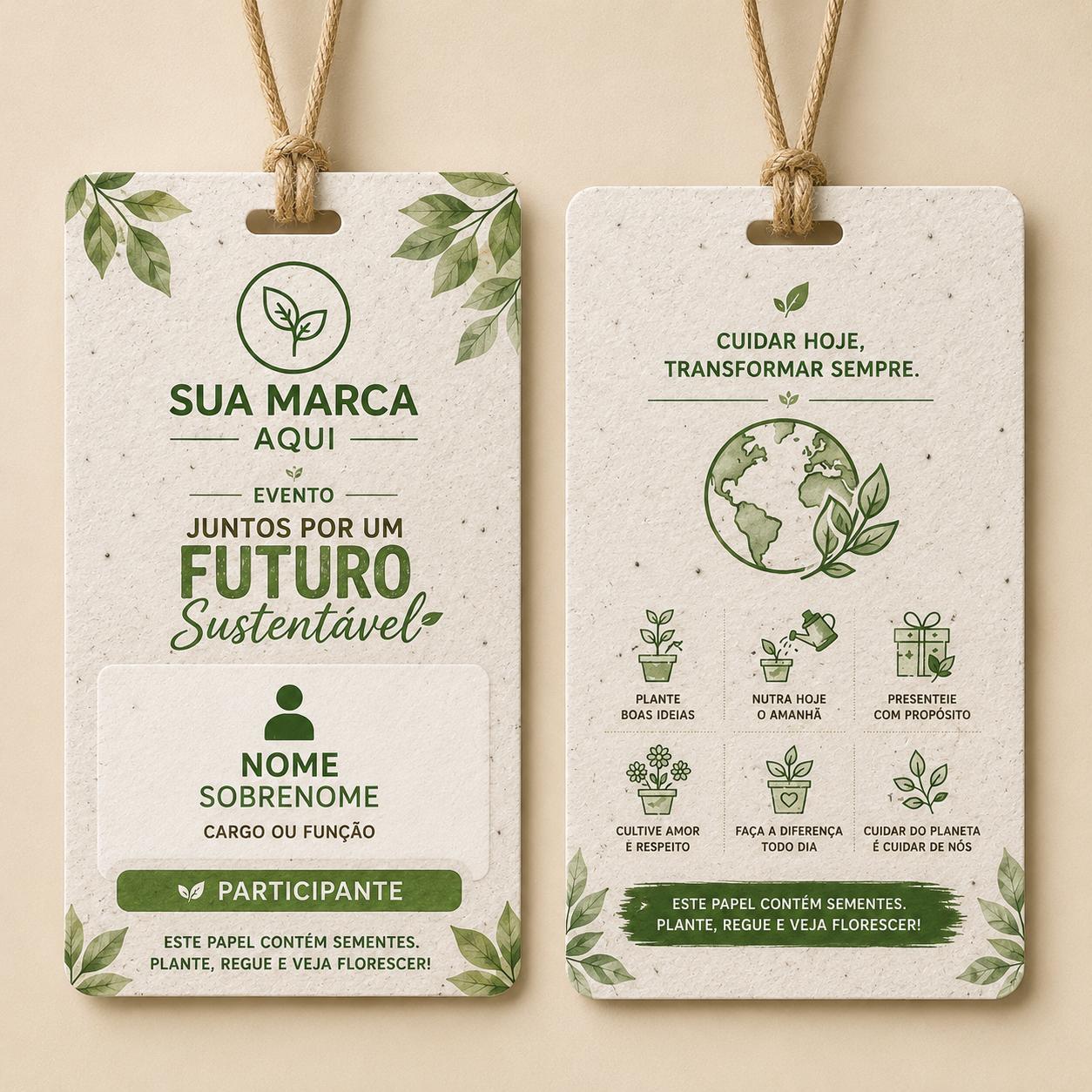 Crachá Papel Semente Personalizado Evento MyPlant
