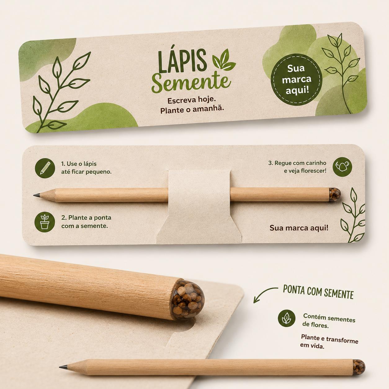 Lápis Semente Personalizado Brinde Corporativo Sustentável