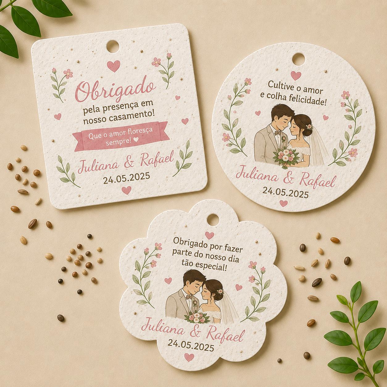 Tag Semente Casamento Personalizada